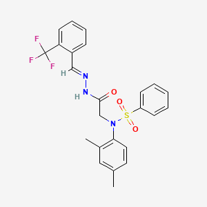 N-(2,4-Dimethylphenyl)-N-({N'-[(E)-[2-(trifluoromethyl)phenyl]methylidene]hydrazinecarbonyl}methyl)benzenesulfonamide