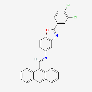 N-[(E)-anthracen-9-ylmethylidene]-2-(3,4-dichlorophenyl)-1,3-benzoxazol-5-amine