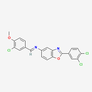 N-[(E)-(3-chloro-4-methoxyphenyl)methylidene]-2-(3,4-dichlorophenyl)-1,3-benzoxazol-5-amine