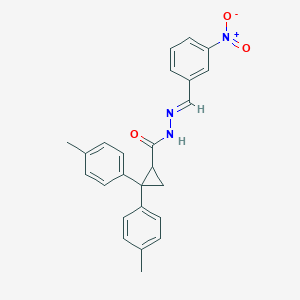 2,2-bis(4-methylphenyl)-N'-[(E)-(3-nitrophenyl)methylidene]cyclopropanecarbohydrazide