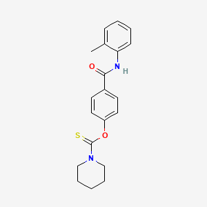 molecular formula C20H22N2O2S B11550096 O-{4-[(2-methylphenyl)carbamoyl]phenyl} piperidine-1-carbothioate 