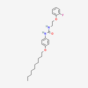 molecular formula C25H35FN2O3 B11550106 1-[4-(Decyloxy)phenyl]-3-[2-(2-fluorophenoxy)ethyl]urea 