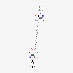 molecular formula C34H44N6O4 B11550121 N,N'-bis(1,5-dimethyl-3-oxo-2-phenyl-2,3-dihydro-1H-pyrazol-4-yl)dodecanediamide 