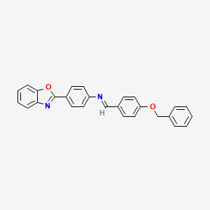 molecular formula C27H20N2O2 B11550129 4-(1,3-benzoxazol-2-yl)-N-{(E)-[4-(benzyloxy)phenyl]methylidene}aniline 