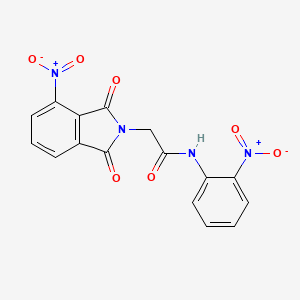 molecular formula C16H10N4O7 B11550130 2-(4-nitro-1,3-dioxo-1,3-dihydro-2H-isoindol-2-yl)-N-(2-nitrophenyl)acetamide 