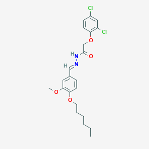 2-(2,4-Dichlorophenoxy)-N'-[(E)-[4-(hexyloxy)-3-methoxyphenyl]methylidene]acetohydrazide