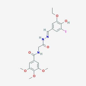 N-({N'-[(E)-(3-Ethoxy-4-hydroxy-5-iodophenyl)methylidene]hydrazinecarbonyl}methyl)-3,4,5-trimethoxybenzamide