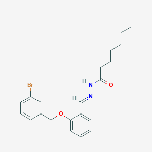 molecular formula C22H27BrN2O2 B11550183 N'-[(E)-{2-[(3-bromobenzyl)oxy]phenyl}methylidene]octanehydrazide 