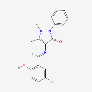 4-{[(E)-(5-chloro-2-hydroxyphenyl)methylidene]amino}-1,5-dimethyl-2-phenyl-1,2-dihydro-3H-pyrazol-3-one