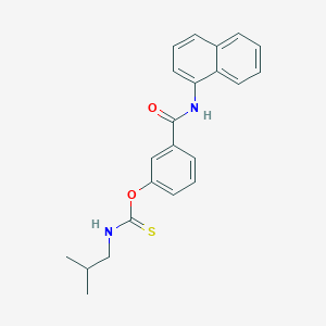 molecular formula C22H22N2O2S B11550192 O-[3-(naphthalen-1-ylcarbamoyl)phenyl] (2-methylpropyl)carbamothioate 