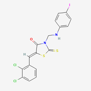 (5Z)-5-(2,3-dichlorobenzylidene)-3-{[(4-iodophenyl)amino]methyl}-2-thioxo-1,3-thiazolidin-4-one