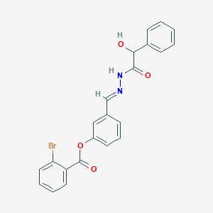 3-[(E)-{2-[hydroxy(phenyl)acetyl]hydrazinylidene}methyl]phenyl 2-bromobenzoate