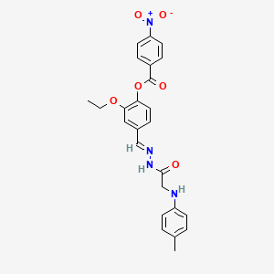 2-Ethoxy-4-[(E)-({2-[(4-methylphenyl)amino]acetamido}imino)methyl]phenyl 4-nitrobenzoate