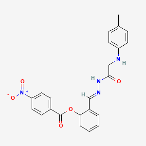 2-[(E)-({2-[(4-Methylphenyl)amino]acetamido}imino)methyl]phenyl 4-nitrobenzoate