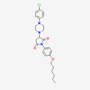 3-[4-(4-Chlorophenyl)piperazin-1-yl]-1-[4-(hexyloxy)phenyl]pyrrolidine-2,5-dione