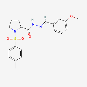 N'-[(E)-(3-methoxyphenyl)methylidene]-1-[(4-methylphenyl)sulfonyl]pyrrolidine-2-carbohydrazide (non-preferred name)