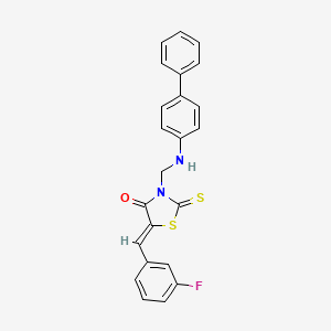 (5Z)-3-[(biphenyl-4-ylamino)methyl]-5-(3-fluorobenzylidene)-2-thioxo-1,3-thiazolidin-4-one