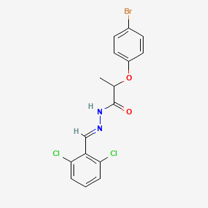 molecular formula C16H13BrCl2N2O2 B11550285 2-(4-bromophenoxy)-N'-[(E)-(2,6-dichlorophenyl)methylidene]propanehydrazide 