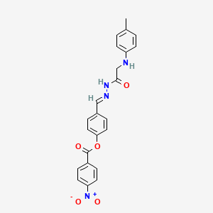 4-[(E)-({2-[(4-Methylphenyl)amino]acetamido}imino)methyl]phenyl 4-nitrobenzoate