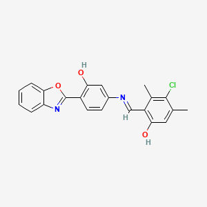 2-[(E)-{[4-(1,3-benzoxazol-2-yl)-3-hydroxyphenyl]imino}methyl]-4-chloro-3,5-dimethylphenol