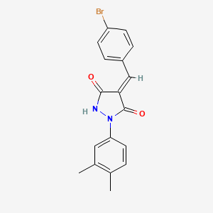 (4E)-4-[(4-bromophenyl)methylidene]-1-(3,4-dimethylphenyl)pyrazolidine-3,5-dione