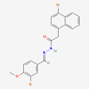 molecular formula C20H16Br2N2O2 B11550373 N'-[(E)-(3-bromo-4-methoxyphenyl)methylidene]-2-(4-bromonaphthalen-1-yl)acetohydrazide 