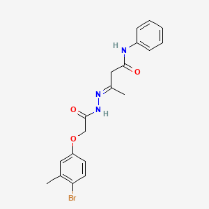 molecular formula C19H20BrN3O3 B11550391 (3E)-3-{[2-(4-Bromo-3-methylphenoxy)acetamido]imino}-N-phenylbutanamide 