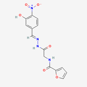 N-({N'-[(E)-(3-Hydroxy-4-nitrophenyl)methylidene]hydrazinecarbonyl}methyl)furan-2-carboxamide