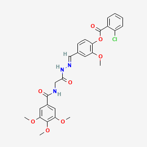 2-Methoxy-4-[(E)-({[(3,4,5-trimethoxybenzoyl)amino]acetyl}hydrazono)methyl]phenyl 2-chlorobenzoate