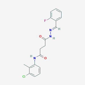 molecular formula C18H17ClFN3O2 B11550441 N-(3-Chloro-2-methylphenyl)-3-{N'-[(E)-(2-fluorophenyl)methylidene]hydrazinecarbonyl}propanamide 