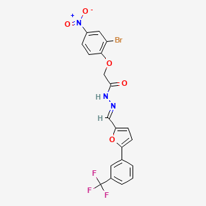 2-(2-bromo-4-nitrophenoxy)-N'-[(E)-{5-[3-(trifluoromethyl)phenyl]furan-2-yl}methylidene]acetohydrazide