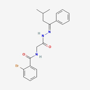 molecular formula C20H22BrN3O2 B11550455 2-bromo-N-{2-[(2E)-2-(3-methyl-1-phenylbutylidene)hydrazinyl]-2-oxoethyl}benzamide (non-preferred name) 