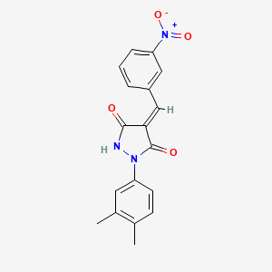 (4E)-1-(3,4-dimethylphenyl)-4-[(3-nitrophenyl)methylidene]pyrazolidine-3,5-dione