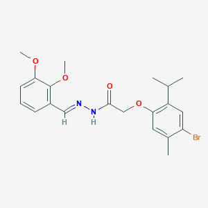 2-[4-bromo-5-methyl-2-(propan-2-yl)phenoxy]-N'-[(E)-(2,3-dimethoxyphenyl)methylidene]acetohydrazide