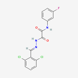 2-[(2E)-2-(2,6-dichlorobenzylidene)hydrazinyl]-N-(3-fluorophenyl)-2-oxoacetamide