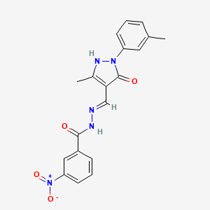 N'-{(E)-[3-methyl-1-(3-methylphenyl)-5-oxo-1,5-dihydro-4H-pyrazol-4-ylidene]methyl}-3-nitrobenzohydrazide