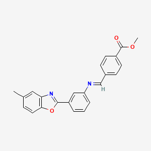 molecular formula C23H18N2O3 B11550539 methyl 4-[(Z)-{[3-(5-methyl-1,3-benzoxazol-2-yl)phenyl]imino}methyl]benzoate 