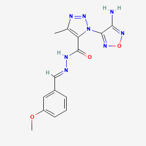 1-(4-amino-1,2,5-oxadiazol-3-yl)-N'-[(E)-(3-methoxyphenyl)methylidene]-4-methyl-1H-1,2,3-triazole-5-carbohydrazide