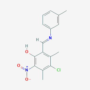 4-Chloro-3,5-dimethyl-2-[(E)-[(3-methylphenyl)imino]methyl]-6-nitrophenol