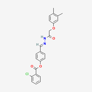 4-[(E)-{2-[(3,4-dimethylphenoxy)acetyl]hydrazinylidene}methyl]phenyl 2-chlorobenzoate