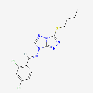 molecular formula C14H14Cl2N6S B11550571 3-(butylsulfanyl)-N-[(E)-(2,4-dichlorophenyl)methylidene]-7H-[1,2,4]triazolo[4,3-b][1,2,4]triazol-7-amine 