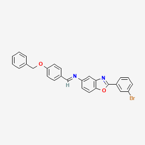 molecular formula C27H19BrN2O2 B11550580 N-{(E)-[4-(benzyloxy)phenyl]methylidene}-2-(3-bromophenyl)-1,3-benzoxazol-5-amine 