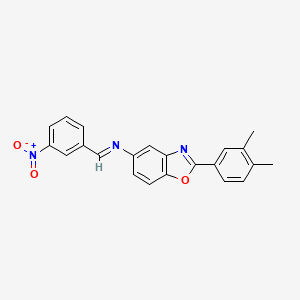 2-(3,4-dimethylphenyl)-N-[(E)-(3-nitrophenyl)methylidene]-1,3-benzoxazol-5-amine