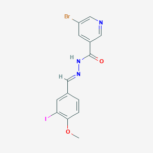 molecular formula C14H11BrIN3O2 B11550603 5-bromo-N'-[(E)-(3-iodo-4-methoxyphenyl)methylidene]pyridine-3-carbohydrazide 