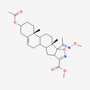 molecular formula C27H38N2O6 B11550615 methyl (9S,13R)-16-acetyloxy-8-[(E)-N-methoxy-C-methylcarbonimidoyl]-9,13-dimethyl-7-oxa-6-azapentacyclo[10.8.0.02,9.04,8.013,18]icosa-5,18-diene-5-carboxylate 