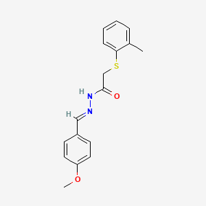 molecular formula C17H18N2O2S B11550628 N'-[(E)-(4-methoxyphenyl)methylidene]-2-[(2-methylphenyl)sulfanyl]acetohydrazide 