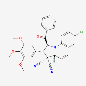 molecular formula C30H24ClN3O4 B11550729 1-Benzoyl-7-chloro-2-(3,4,5-trimethoxyphenyl)-1H,2H,3H,3AH-pyrrolo[1,2-A]quinoline-3,3-dicarbonitrile 