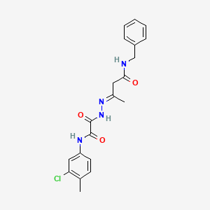 molecular formula C20H21ClN4O3 B11550750 (3E)-N-Benzyl-3-({[(3-chloro-4-methylphenyl)carbamoyl]formamido}imino)butanamide 