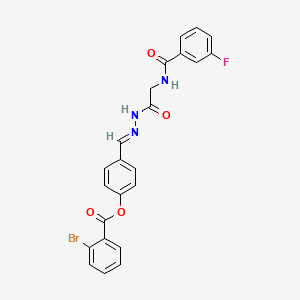 4-[(E)-({2-[(3-Fluorophenyl)formamido]acetamido}imino)methyl]phenyl 2-bromobenzoate