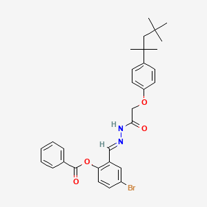 4-bromo-2-[(E)-(2-{[4-(2,4,4-trimethylpentan-2-yl)phenoxy]acetyl}hydrazinylidene)methyl]phenyl benzoate